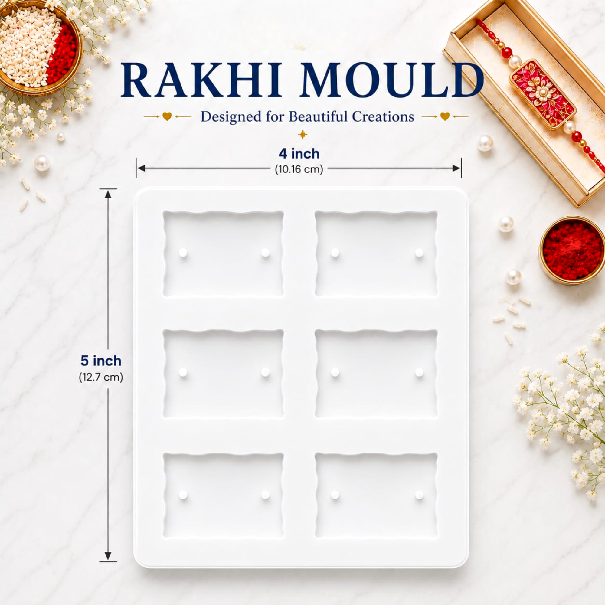 Jinoyal Rakhi Silicone Resin Mould | Raksha Bandhan Rakhi Making Epoxy Mould for DIY Crafts