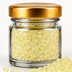 Jinoyal Lemon Yellow Pearl Round Ball Stones 0.1mm for Resin Art, Craft, Embroidery & Jewellery Making