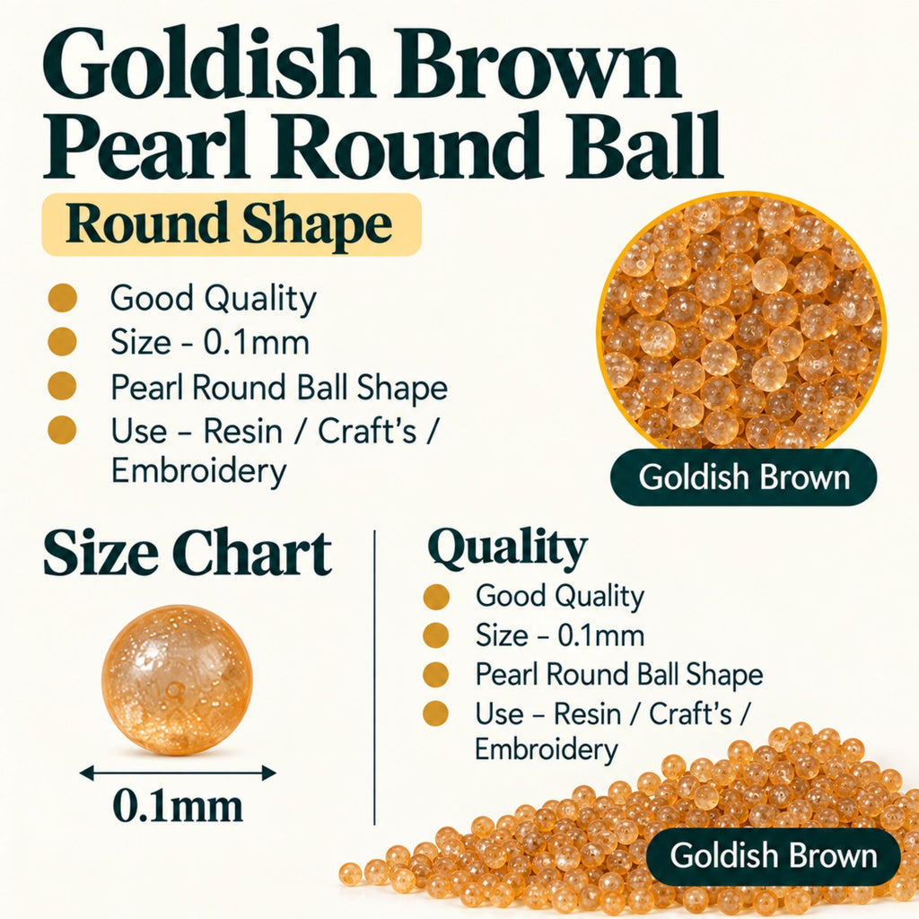 Jinoyal Goldish Brown Round Shape Mica Powder 0.1mm for Resin Art, Craft, Painting & Jewellery Making