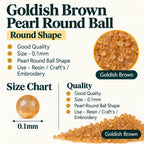 Jinoyal Goldish Brown Round Shape Mica Powder 0.1mm for Resin Art, Craft, Painting & Jewellery Making