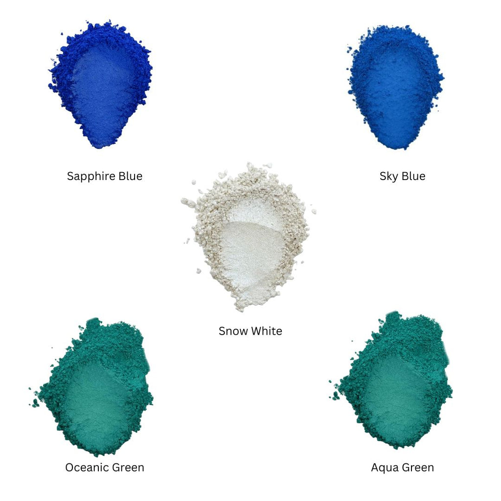 Oceanic Theme Kit's Mica Powder  Kit for Resin Art, Candle Making, Soap Making & DIY Crafts (Kit of 5 )