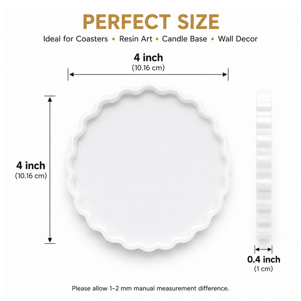 Jinoyal 4 Inch Round Silicone Resin Art Mould for Epoxy, Soap & DIY Crafts