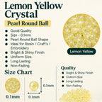 Jinoyal Lemon Yellow Pearl Round Ball Stones 0.1mm for Resin Art, Craft, Embroidery & Jewellery Making