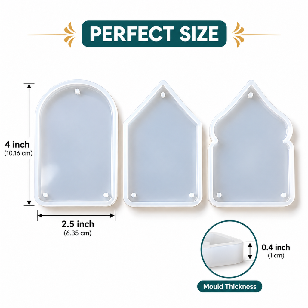 JINOYAL Toran Silicone Mould for Resin Art | 3 Shape Hanging Door Decor Mould for DIY Home Decoration & Crafts