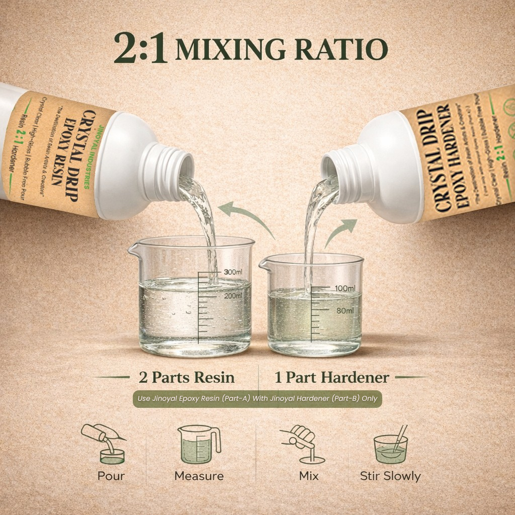 Crystal Drip Epoxy Resin Kit – Bubble Free, High Gloss, Non-Yellowing (2:1 Mix) 750ml