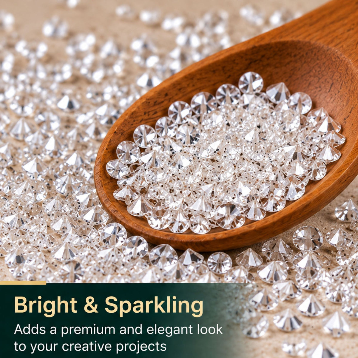 Jinoyal White Crystal Double Side Cone Stones Mix 0.1mm, 1mm & 2mm for Resin Art, Craft, Embroidery & Jewellery Making