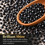 Jinoyal Black Cubic One Side Cone Stones 0.2mm for Resin Art, Craft, Embroidery & Jewellery Making