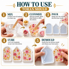 JINOYAL Toran Silicone Mould for Resin Art | 3 Shape Hanging Door Decor Mould for DIY Home Decoration & Crafts