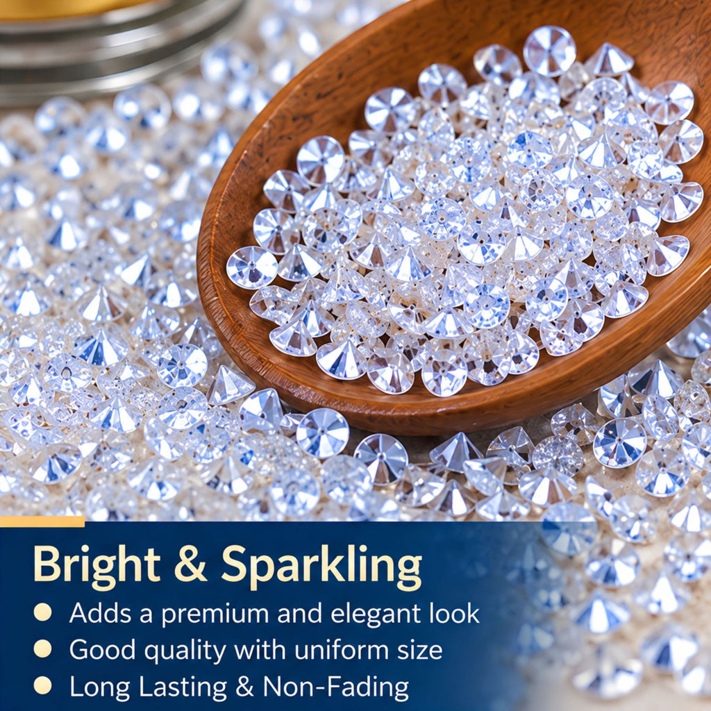 Jinoyal Blue White Cubic One Side Cone Stones 0.1mm for Resin Art, Craft, Embroidery & Jewellery Making