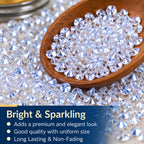 Jinoyal Blue White Cubic One Side Cone Stones 0.1mm for Resin Art, Craft, Embroidery & Jewellery Making