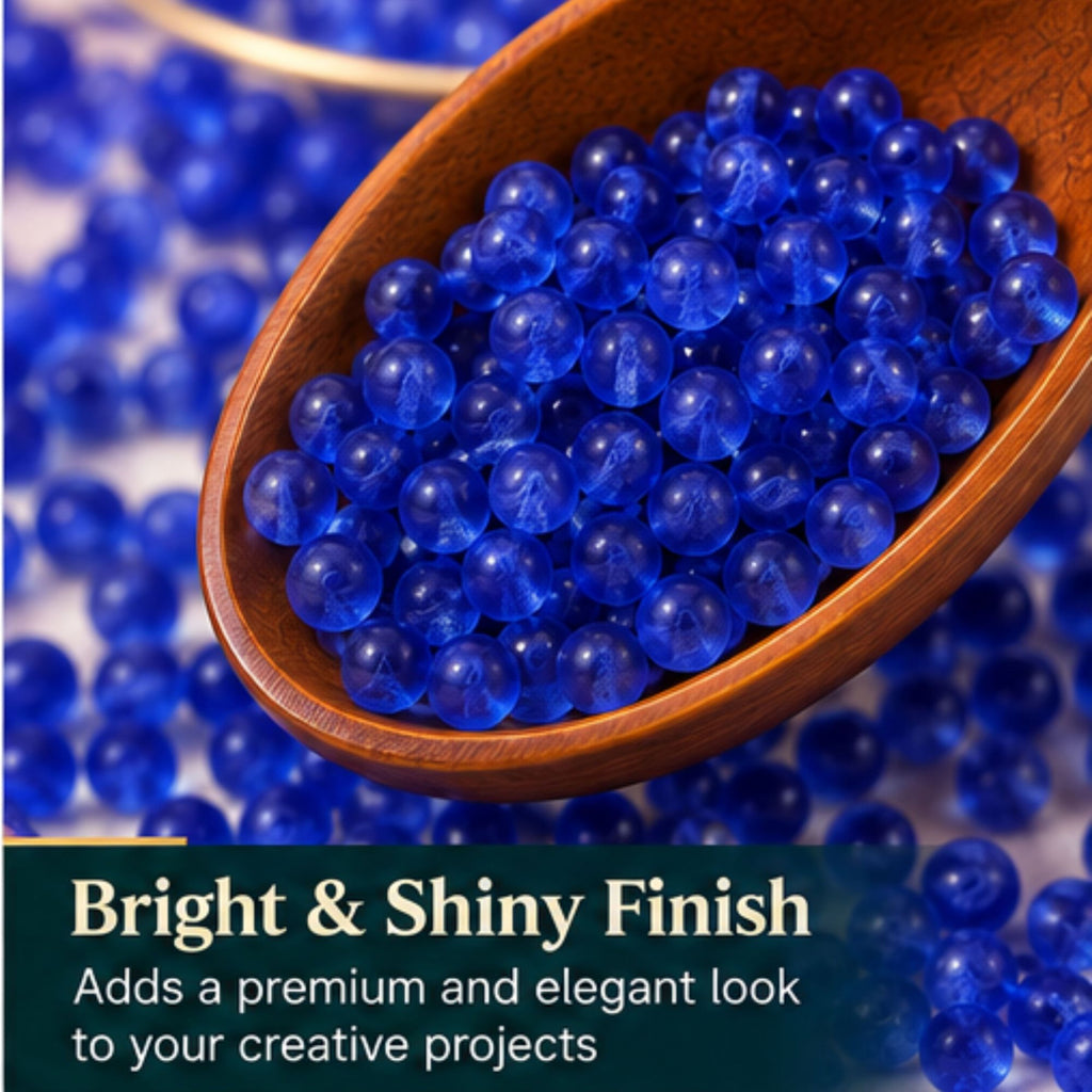 Jinoyal Deep Royal Blue Pearl Round Ball Stones 1mm for Resin Art, Craft, Embroidery & Jewellery Making