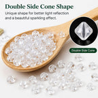 Jinoyal Crystal White Double Side Cone Stones 1mm for Resin Art, Craft, Embroidery & Jewellery Making