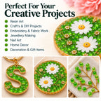 Jinoyal Parrot Green Pearl Round Ball Stones 0.1mm for Resin Art, Craft, Embroidery & Jewellery Making