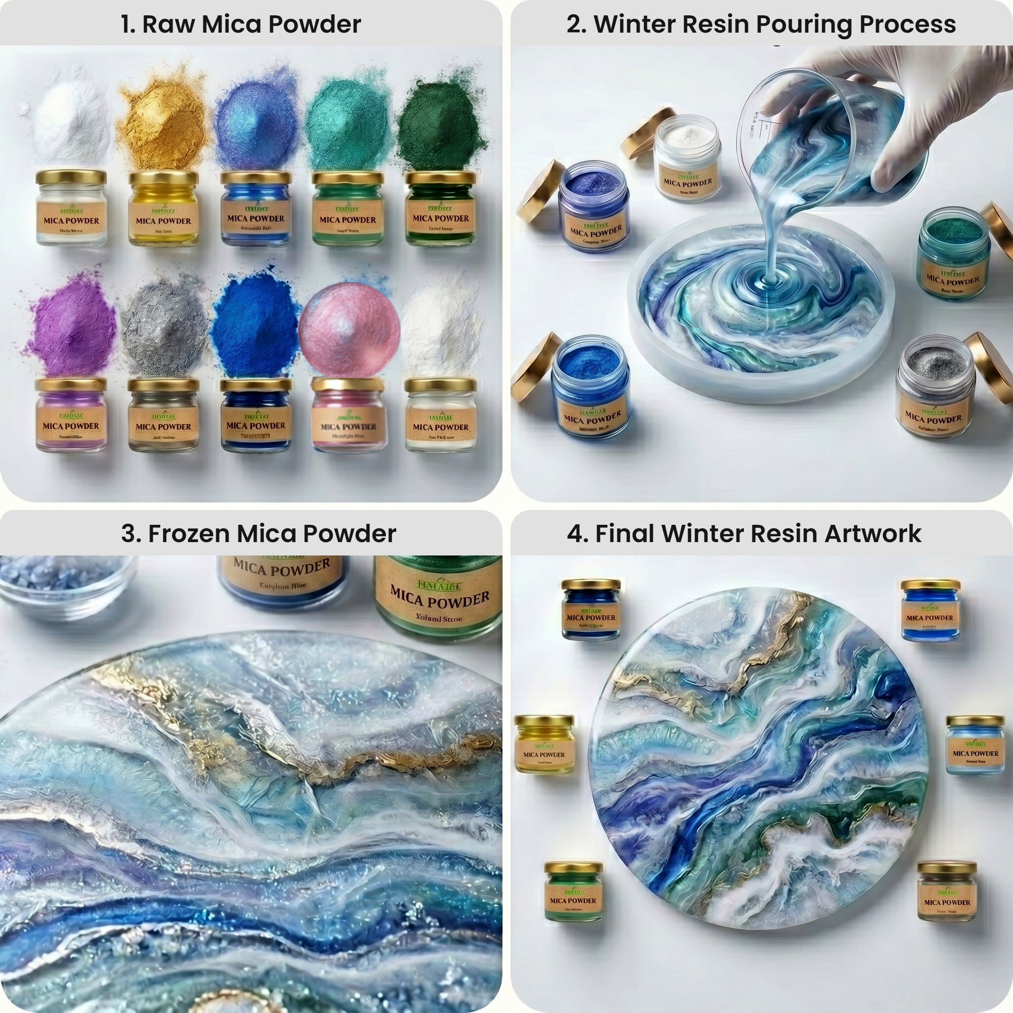 Winter Theme Mica Powder Kit for Resin Art, Candle Making, Soap Making & DIY Crafts