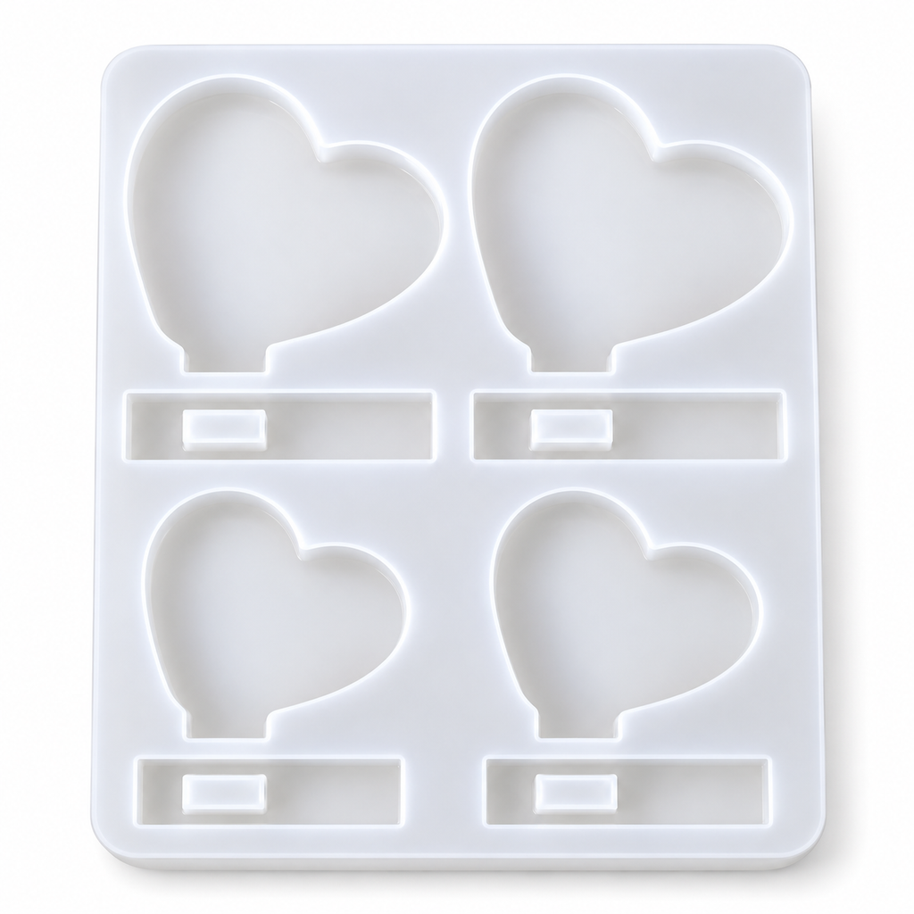 Jinoyal 4 Cavity Heart Photo Frame Silicone Resin Mould with Stand for Epoxy Resin Art Couple Gifts Table Décor Car Dashboard and DIY Crafts