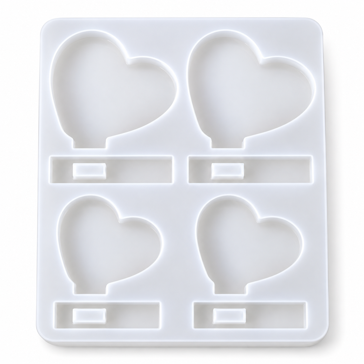 Jinoyal 4 Cavity Heart Photo Frame Silicone Resin Mould with Stand for Epoxy Resin Art Couple Gifts Table Décor Car Dashboard and DIY Crafts