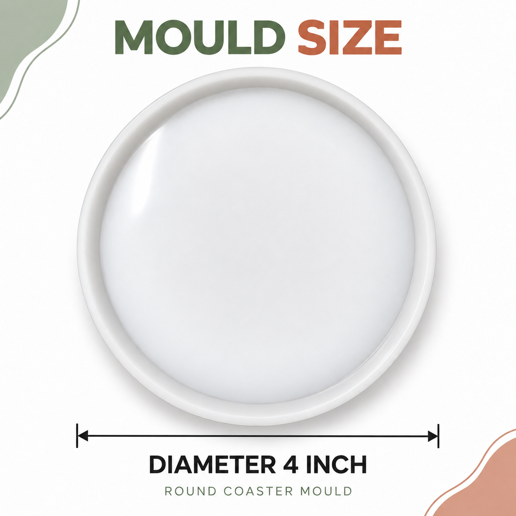 Jinoyal 4 Inch Round Silicone Mould for Epoxy Resin Art Coasters Mini Trays Photo Frames Flower Preservation Tealight Holders and DIY Crafts