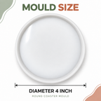 Jinoyal 4 Inch Round Silicone Mould for Epoxy Resin Art Coasters Mini Trays Photo Frames Flower Preservation Tealight Holders and DIY Crafts