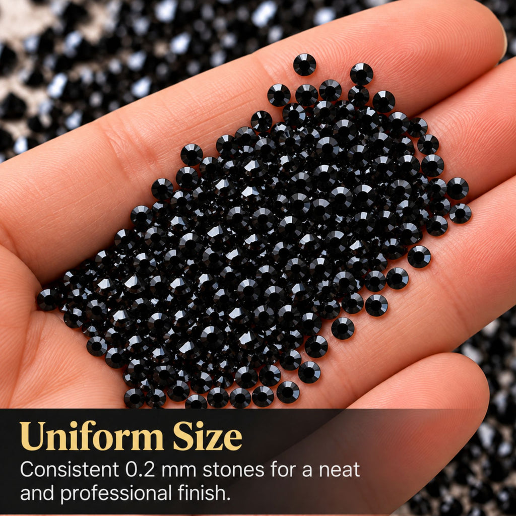 Jinoyal Black Cubic One Side Cone Stones 0.2mm for Resin Art, Craft, Embroidery & Jewellery Making
