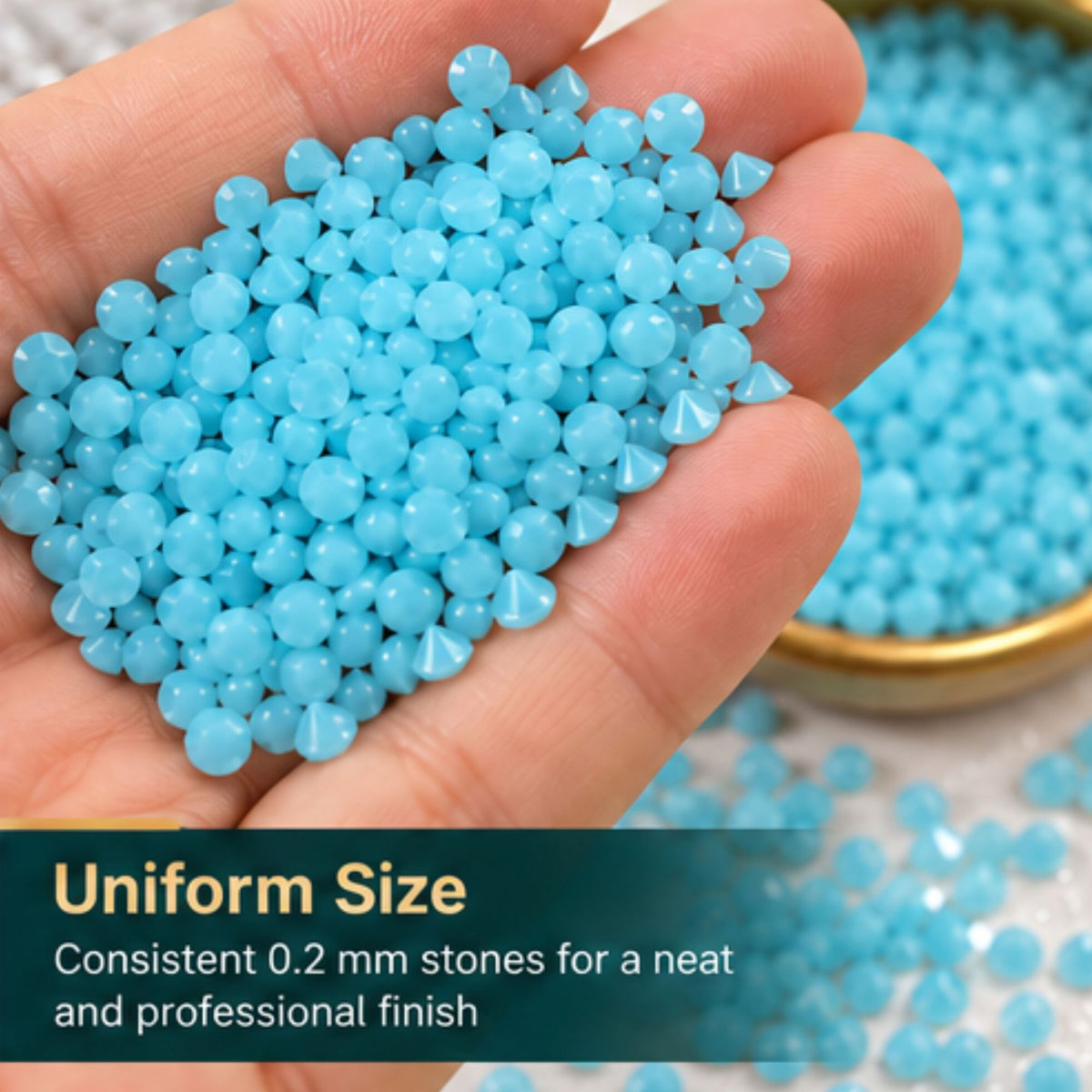 Jinoyal Turquoise Cubic One Side Cone Stones 0.2mm for Resin Art, Craft, Embroidery & Jewellery Making