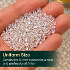 Jinoyal Off White Cubic Jarkan Crystal 0.1mm One Side Cone for Resin Art, Craft, Embroidery & Jewellery Making