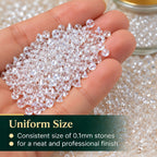 Jinoyal Crystal White Cubic Jarkan One Side Cone Stones 0.1mm for Resin Art, Craft, Embroidery & Jewellery Making
