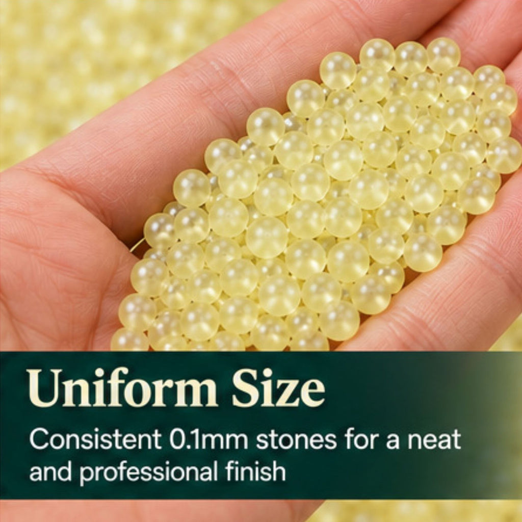Jinoyal Lemon Yellow Pearl Round Ball Stones 0.1mm for Resin Art, Craft, Embroidery & Jewellery Making