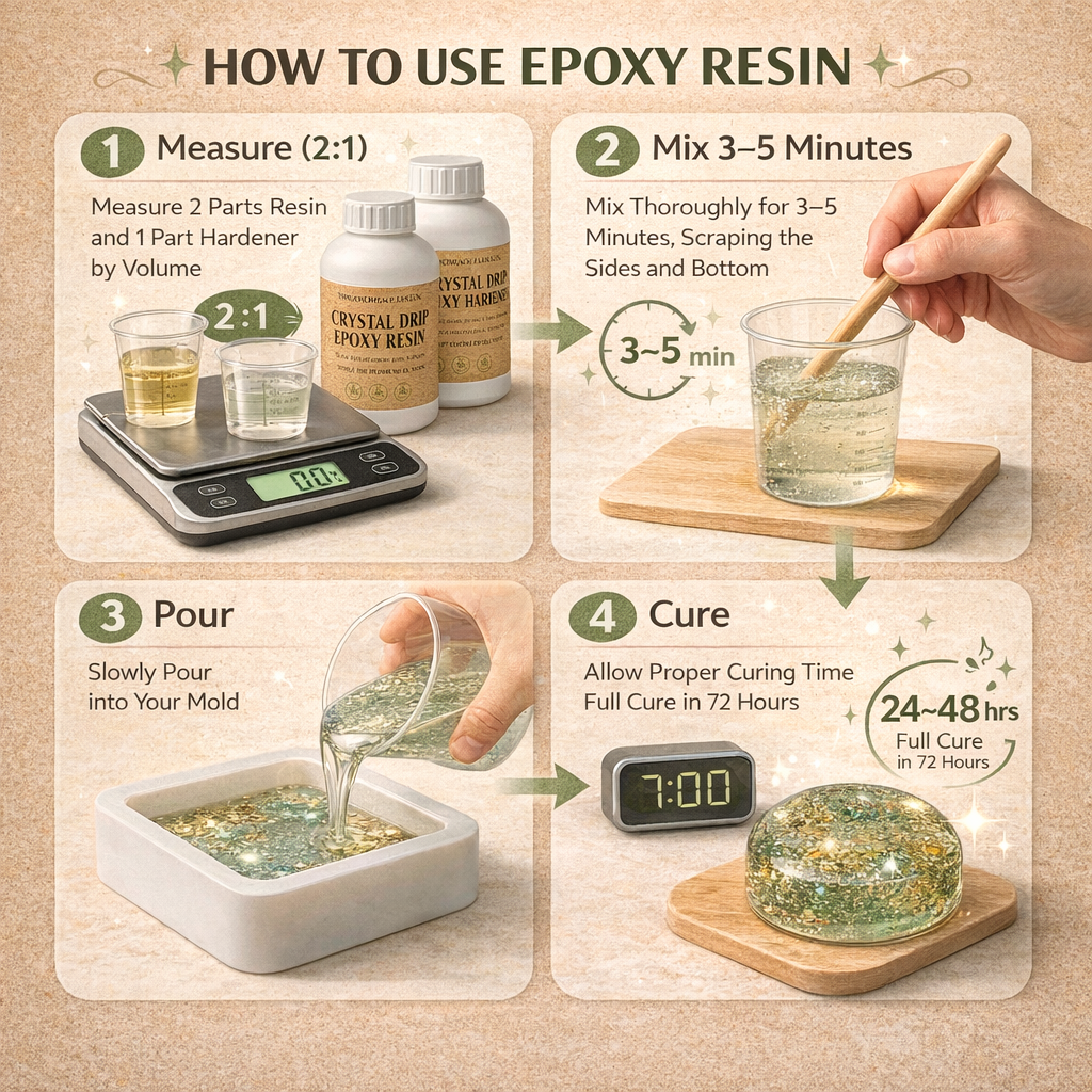 Crystal Drip Epoxy Resin Kit – Bubble Free, High Gloss, Non-Yellowing (2:1 Mix) 750ml