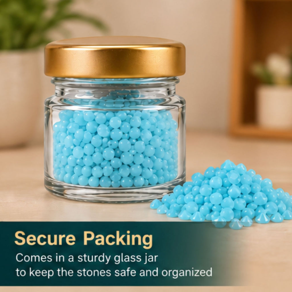 Jinoyal Turquoise Cubic One Side Cone Stones 0.2mm for Resin Art, Craft, Embroidery & Jewellery Making