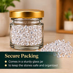 Jinoyal White Crystal Double Side Cone Stones Mix 0.1mm, 1mm & 2mm for Resin Art, Craft, Embroidery & Jewellery Making