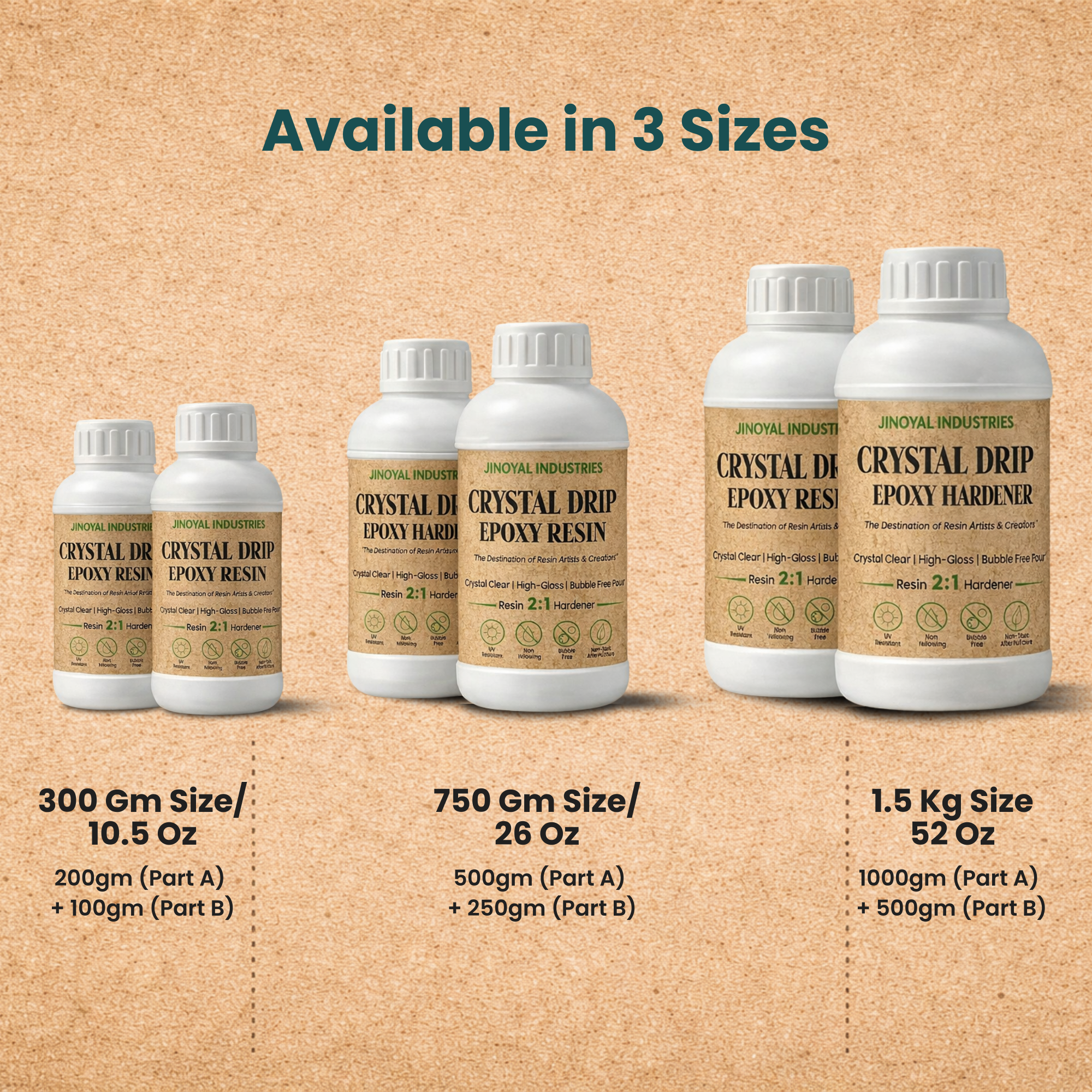 Crystal Drip Epoxy Resin Kit – Bubble Free, High Gloss, Non-Yellowing (2:1 Mix)   1.5L