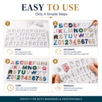 Jinoyal Alphabet & Number Silicone Resin Mould | Letter & Number Epoxy Casting Mould for DIY Crafts