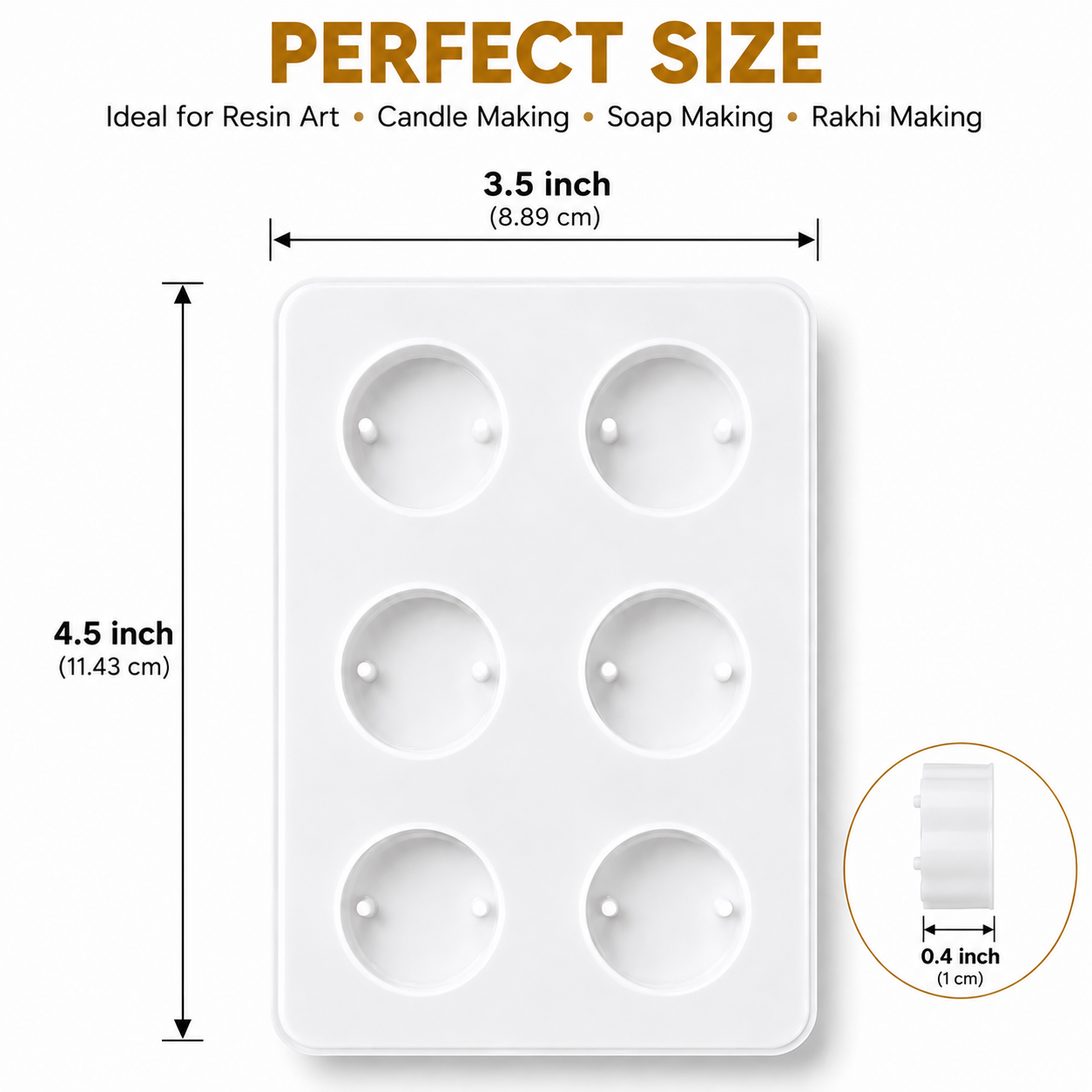 Jinoyal Round Rakhi Silicone Resin Mould | Circular Raksha Bandhan Epoxy Mould for DIY Rakhi Making