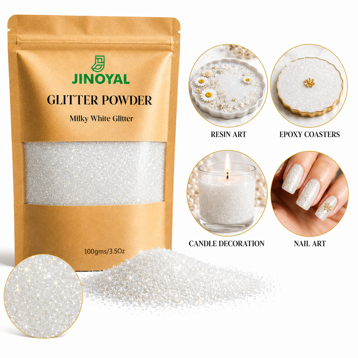 Glitter Powder - Milky White
