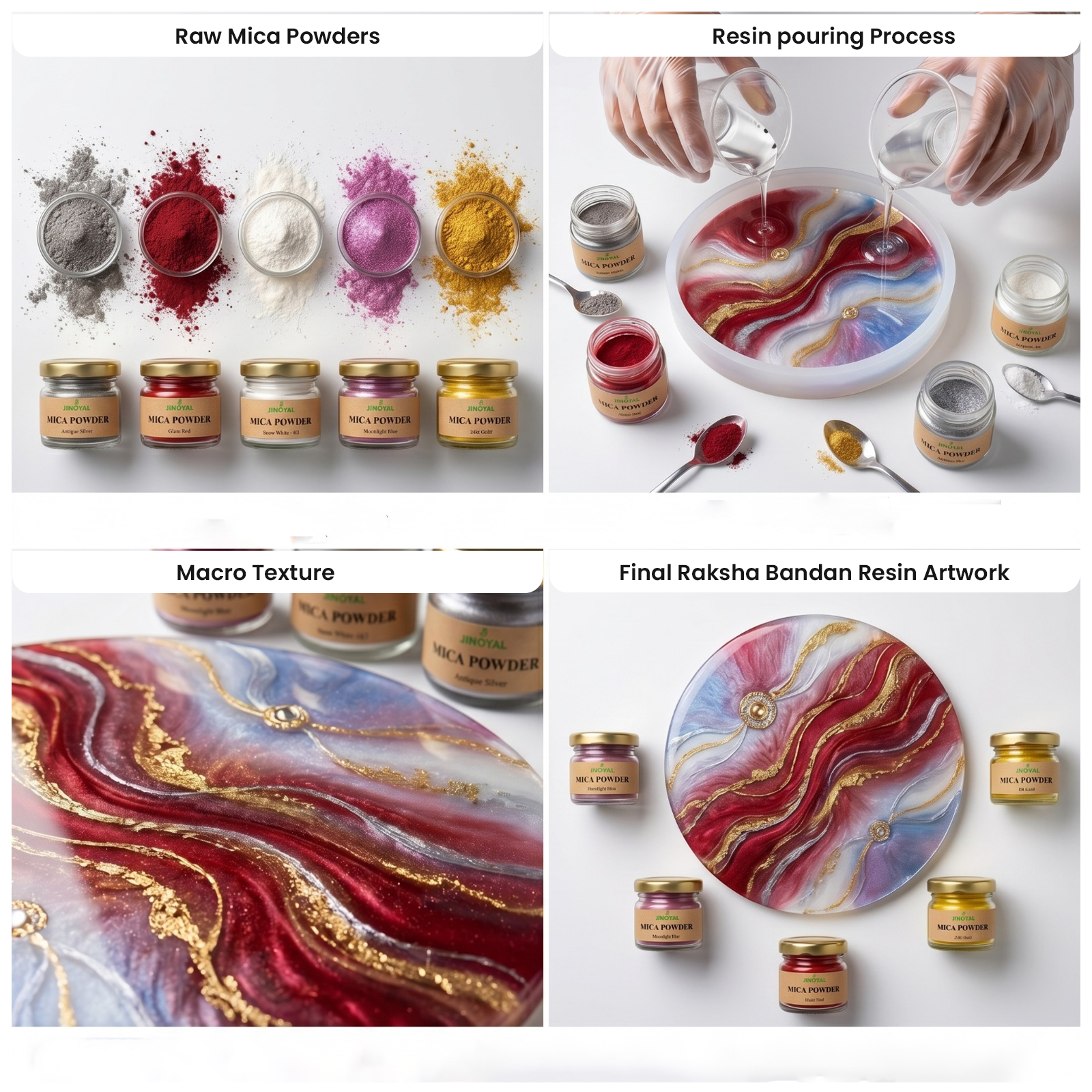 Raksha Bandhan Theme Mica Powder Kit for Resin Art, Candle Making, Soap Making & DIY Crafts (Kit of 5 )