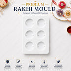 Jinoyal Round Rakhi Silicone Resin Mould | Circular Raksha Bandhan Epoxy Mould for DIY Rakhi Making