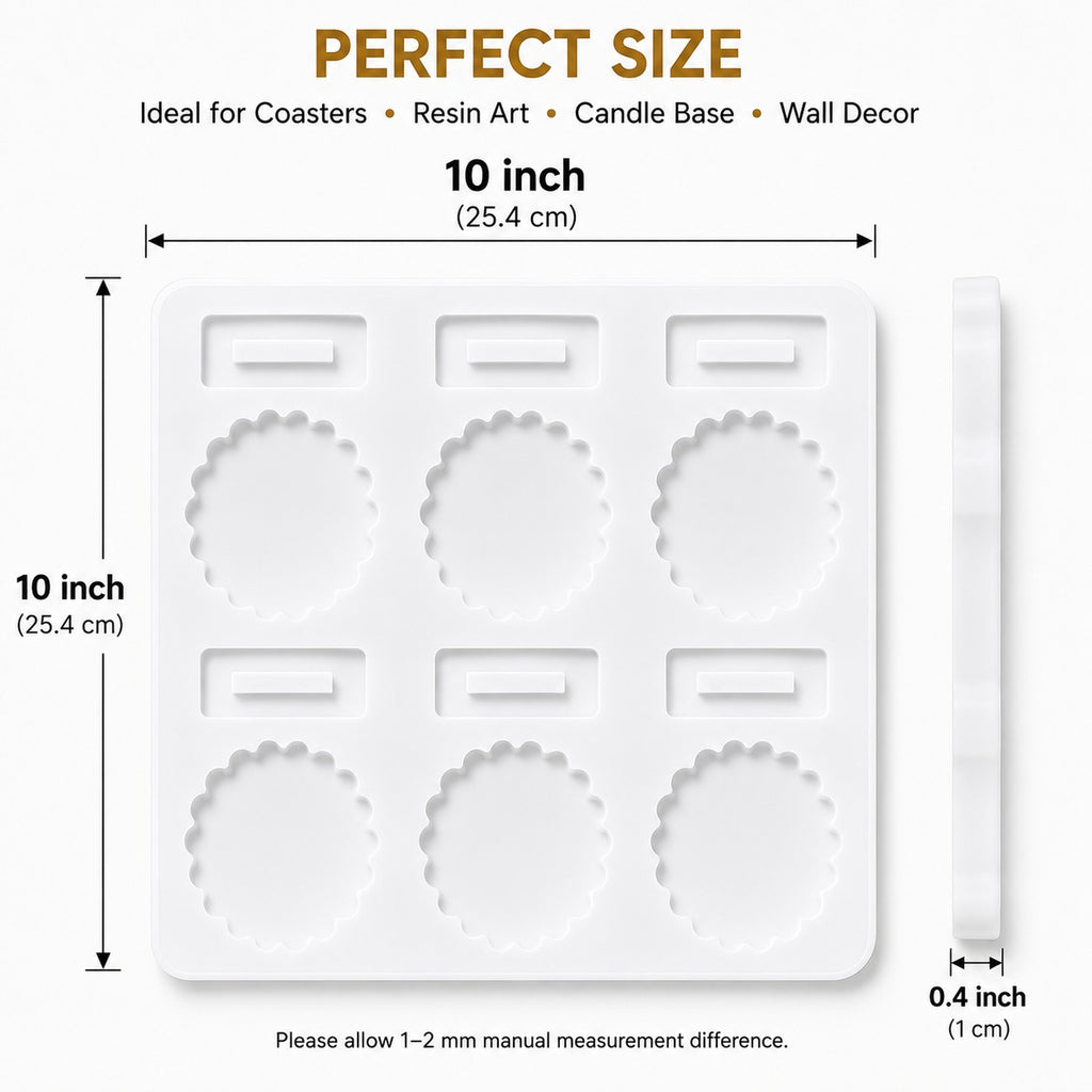 Jinoyal Floral Rakhi Silicone Resin Mould | Scalloped Raksha Bandhan Epoxy Mould for DIY Rakhi Making