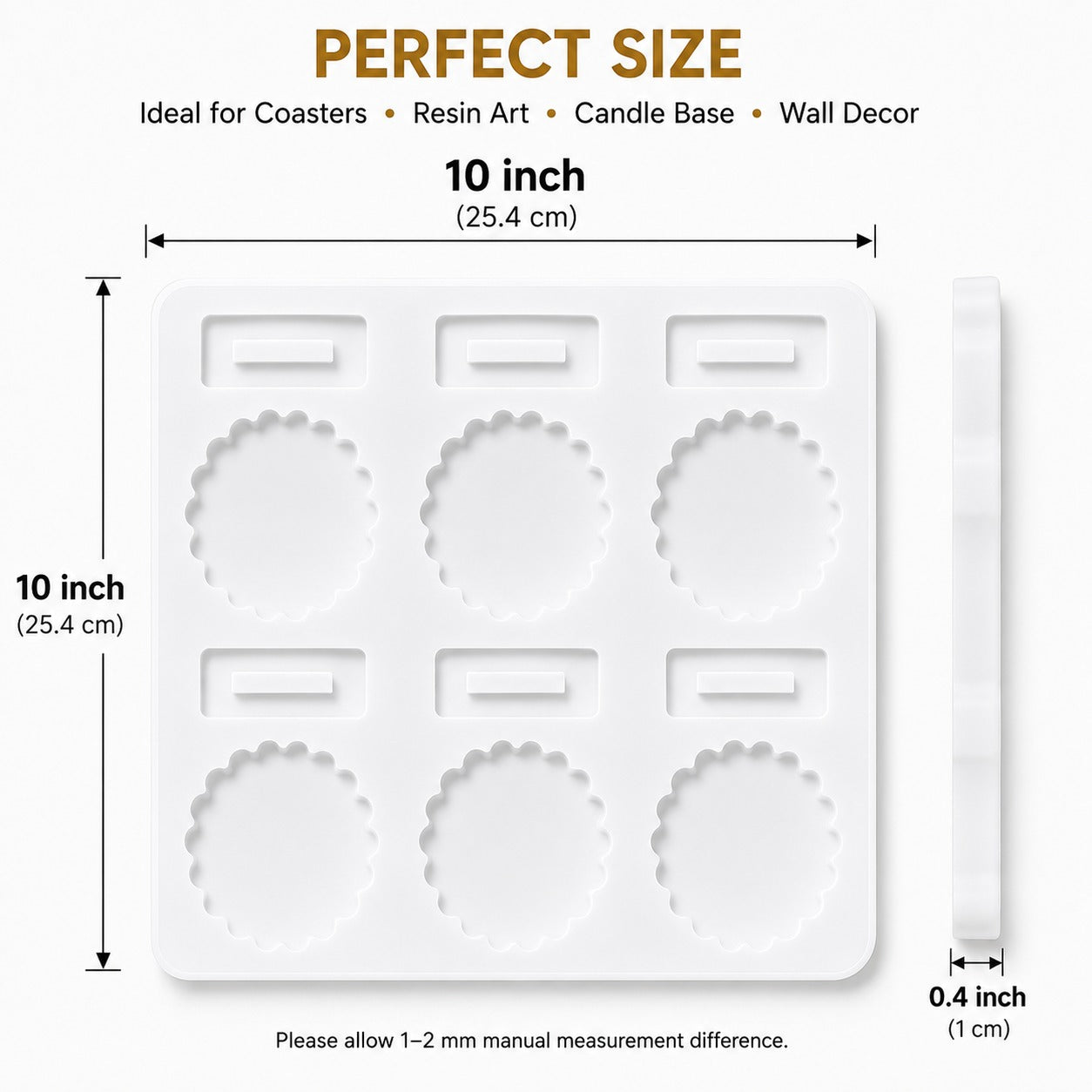 Jinoyal Floral Rakhi Silicone Resin Mould | Scalloped Raksha Bandhan Epoxy Mould for DIY Rakhi Making