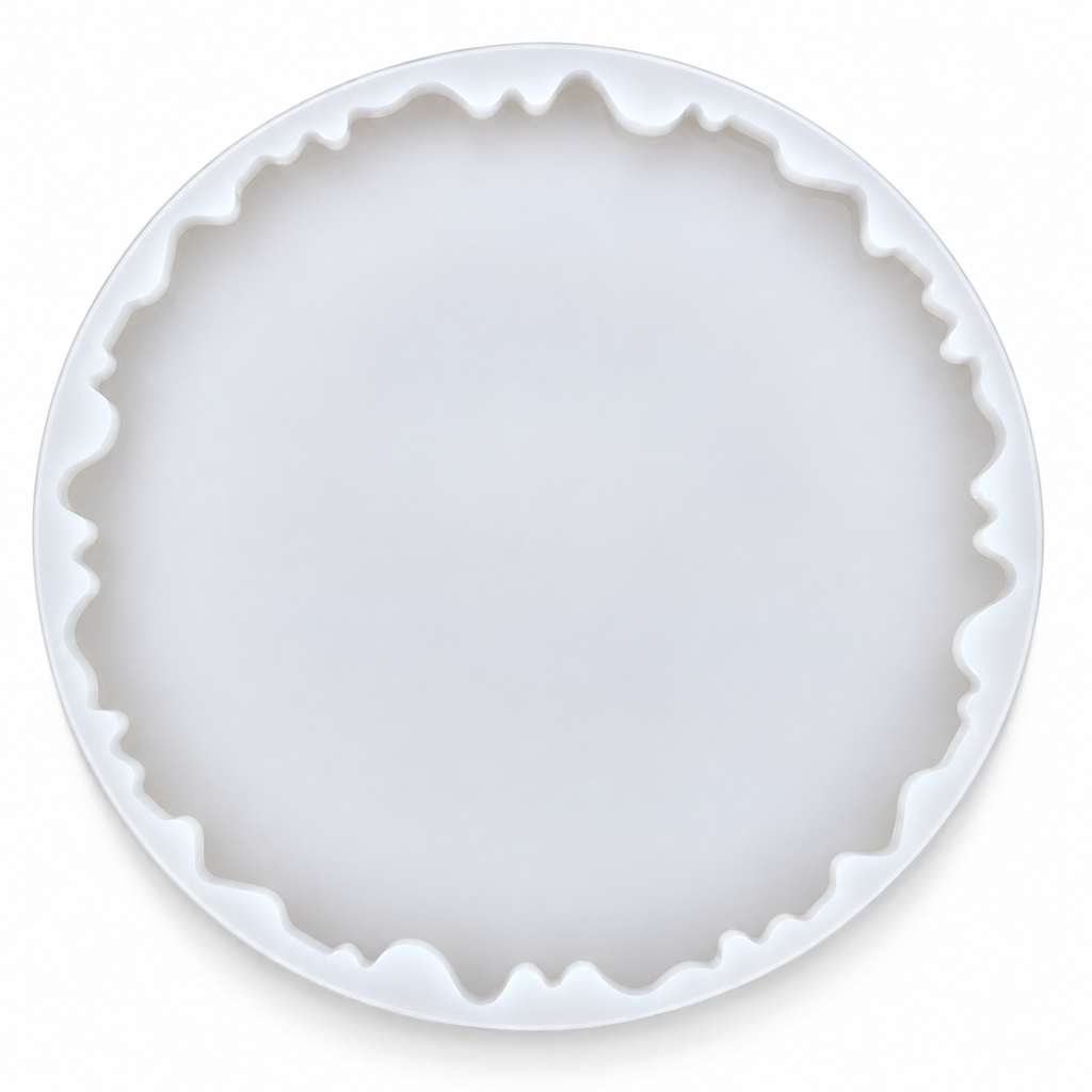 Jinoyal 8 Inch Agate Circle Silicone Mould for Epoxy Resin Art Flower Preservation Wall Clock Photo Frame Pooja Thali Serving Tray and DIY Home Décor