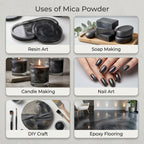 Ash Black | Mica Powder for Resin Art, Soap & Candle Making | Non-Toxic