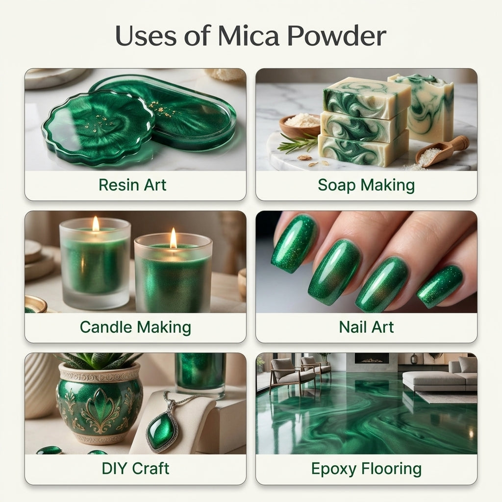 Green Luxe | Mica Powder for Resin Art, Soap & Candle Making | Non-Toxic