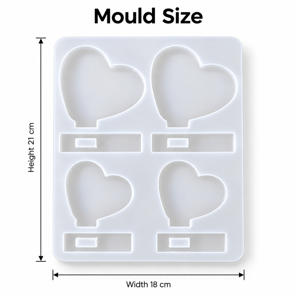 Jinoyal 4 Cavity Heart Photo Frame Silicone Resin Mould with Stand for Epoxy Resin Art Couple Gifts Table Décor Car Dashboard and DIY Crafts
