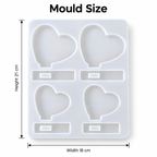 Jinoyal 4 Cavity Heart Photo Frame Silicone Resin Mould with Stand for Epoxy Resin Art Couple Gifts Table Décor Car Dashboard and DIY Crafts